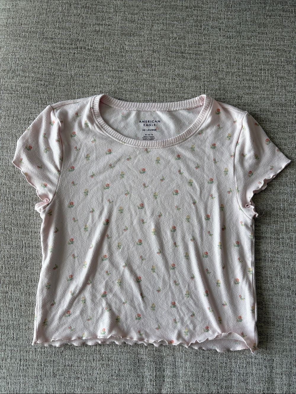 Light Pink Short Sleeve Floral Tee